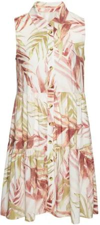 LASCANA Hemdblusenkleid mit Alloverprint und Volants, ärmelloses Sommerkleid, Strandkleid