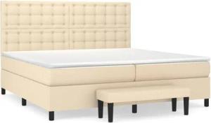 vidaXL Boxspringbett Boxspringbett mit Matratze Creme 200x200 cm Stoff Bett Bettgestell