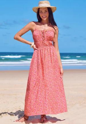 Maxi-Cami-Kleid mit Bindeband vorne