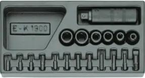 Gedore 1500 ES-K 1900 Schraubenlöser-Sortiment 1/2" in 1/3 ES-Modul