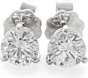 Webgoldschmied Paar Ohrstecker Diamant Ohrstecker 750 Weißgold mit 2 Diamanten Brillanten 0,80 F/IF, 750 Weißgold