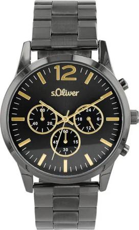 s.Oliver Chronograph 2038384, Armbanduhr, Quarzuhr, Herrenuhr, Stoppfunktion, 12/24-Stunden-Anzeige