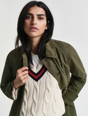 Gant Kurzmantel CAR COAT Mit Rundhalsausschnitt