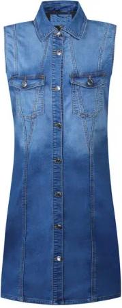 ZE-ZE Nordic Jeanskleid Jeanskleid Gala ohne Arm