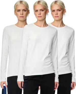 pieces Langarmshirt Basic Rundhalsshirts im 3er Pack