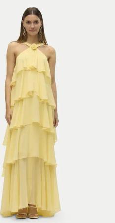 Vero Moda Abendkleid Felicia 10295237 Gelb Slim Fit