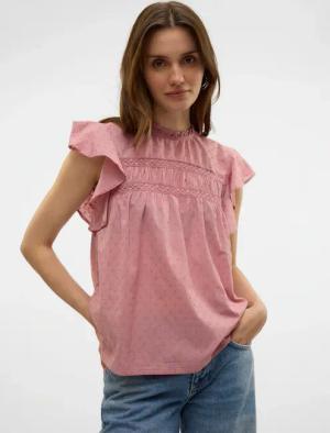 Vero Moda Blusenshirt "VMTRINE SL LACE TOP WVN NOOS"