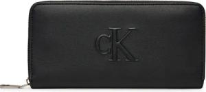 Calvin Klein Jeans Große Damen Geldbörse Sculpted Zip Around LV04K1005G Schwarz
