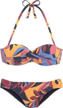 Sunseeker Bügel-Bandeau-Bikini Allis mit Blätterdruck