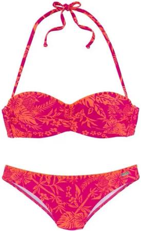 Venice Beach Bügel-Bandeau-Bikini Kensi mit kontrasfarbener Häkelkante