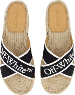 Off-White Slipper & Pantoletten - Dames Criss Cross Slipper Zwart/Wit - Gr. 37 (EU) - in Schwarz - für Damen