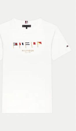 Tommy Hilfiger T-Shirt Multiflag KB0KB09532 D Weiß Regular Fit