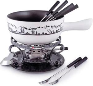 SWISSMAR Fondue Heidi, 2,35 l, Keramik/Schmiedeeisen, 9-teilig, inkl. 6 Fonduegabeln