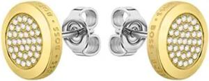Damenohrstecker aus Edelstahl mit Glassteinen, IP Gold