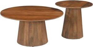 SIT Couchtisch MANGO NATURAL, mit Sockelfuß im Lamellendesign