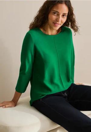 Cecil Damen Strukturpullover in Grün, Gr: XXL