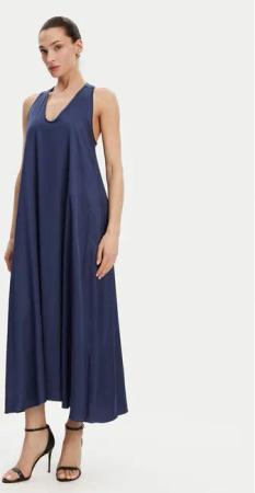 Fracomina Sommerkleid FS25SD3005W64101 Dunkelblau Relaxed Fit