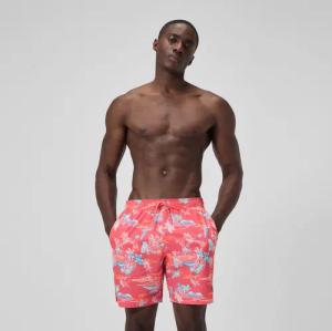Redondo Edge Bedruckte Badeshorts 45 cm Orange/Blau für Herren