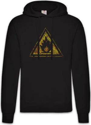 Urban Backwoods Hoodie Caution Flammable Vintage Logo Sign Herren Hoodie Leicht Entflammbar (1-tlg) Fire Feuer Brennbar Warnung