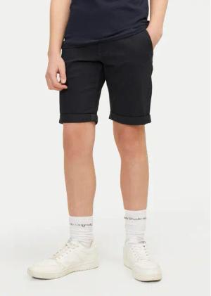 Jack&Jones Junior Stoffshorts David 12254241 Schwarz Regular Fit