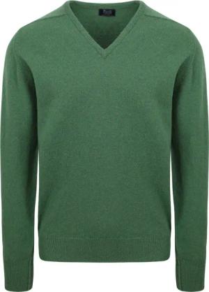William Lockie V-Ausschnitt Pullover Lammwolle Grün - Größe XXL