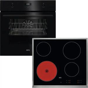AEG Einbaubackofenset AB11B schwarz B/H/T: ca. 56x59x55 cm