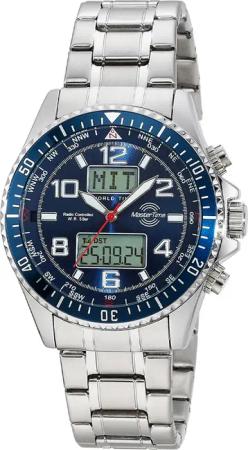 Master Time MTGA-10922-32M Herrenuhr Funk Super Power Stahl/Blau mit 2 Bändern