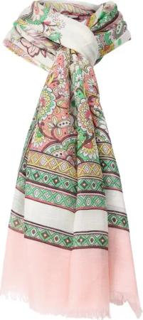 Etro Tücher & Schals - Floraler Schal mit Seide - Gr. unisize - in Creme - für Damen