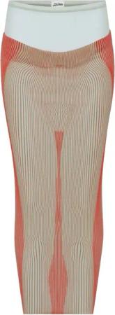 Jean Paul Gaultier - Sheer Red Maxi Skirt - Größe M - beige