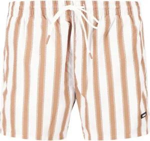 BOSS Black Herren Badeshorts braun Mikrofaser Gestreift