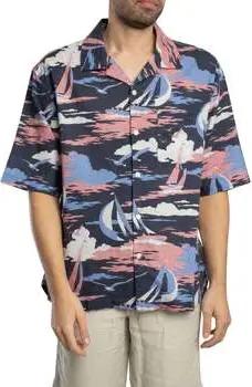 Gant Kurzarm Hemdbluse Kurzärmliges Hemd mit „Rel Sailing“-Print