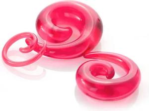 Karisma Piercing-Set Ohr Dehnung Spirale Expander Acryl UV Transparent - 1807.Rosa.2mm
