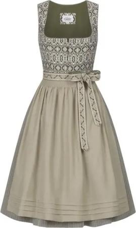 Nübler Dirndl Midi Dirndl Gudrun in Oliv von Nübler