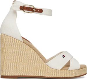Tommy Hilfiger Sandalen Flag High Wedge Espad Crisscross FW0FW08661 Écru
