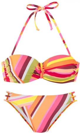 Bruno Banani Bügel-Bandeau-Bikini mit grafischem Druck