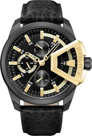 Police Multifunktionsuhr UNDERLINED PEWJF0005704, Quarzuhr, Armbanduhr, Herrenuhr, Lederarmband, analog