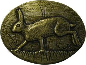 BELTINGER Gürtelschnalle Hase 4,0 cm - Buckle Gürtelschließe 40mm - für Jagd-Outfit - Gürtel bi (1-St)