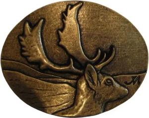 BELTINGER Gürtelschnalle Dammhirsch 4,0 cm - Buckle Gürtelschließe 40mm - für Jagd-Outfit - Gür (1-St)