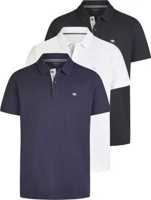 Tom Tailor Poloshirt Herren Kurzarm Baumwolle Regular Fit 3er Set-Pack