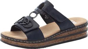Rieker Pantolette, Plateau, Sommerschuh, Schlappen mit Schmuckelementen