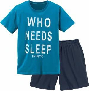 AUTHENTIC LE JOGGER Pyjama, (2 tlg., 1 Stück), Schlafanzug mit Spruch "Who needs sleep"