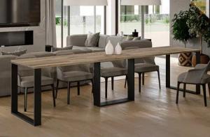 Endo-Moebel Esstisch "Borys Max" 130-330cm x 85cm ausziehbar erweiterbar Kulissentisch, Kufengestell, stabil, extra lang und groß, 40cm Erweiterungsplatten