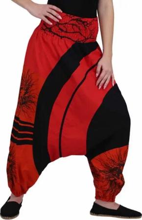 KUNST UND MAGIE Haremshose Goa Haremshose "The Tree" Ibiza Strandhose, Wellnesshose Boho