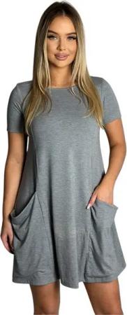 Mississhop A-Linien-Kleid Kleid Tunika Longshirt Pulli Tunika Minikleid mit Taschen 6514