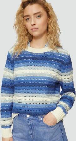 s.Oliver Strickpullover Ajour-Pullover aus Baumwollmix