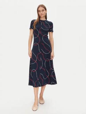 Tommy Hilfiger Kleid für den Alltag Modern F&F Midi Dress WW0WW44547 Dunkelblau Regular Fit