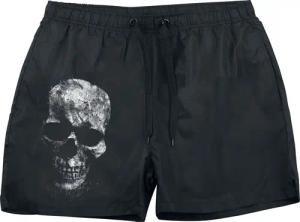 Splattered Skull Badeshort - S bis XXL - für Männer - Größe XXL - schwarz