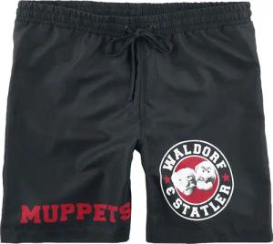 Die Muppets Badeshort - Waldorf & Statler - Old School - S bis M - für Männer - Größe M - schwarz - EMP exklusives Merchandise!