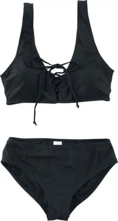 Forplay Badeanzug - Front Laced Bikini - XS bis XL - für Damen - Größe M - schwarz