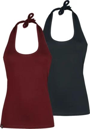 Neckholder für Damen schwarz/bordeaux "Doppelpack Neckholder Tops" von RED by EMP